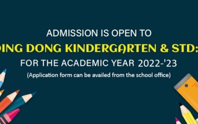 Admission is open to Ding Dong Kindergarten & Std: I